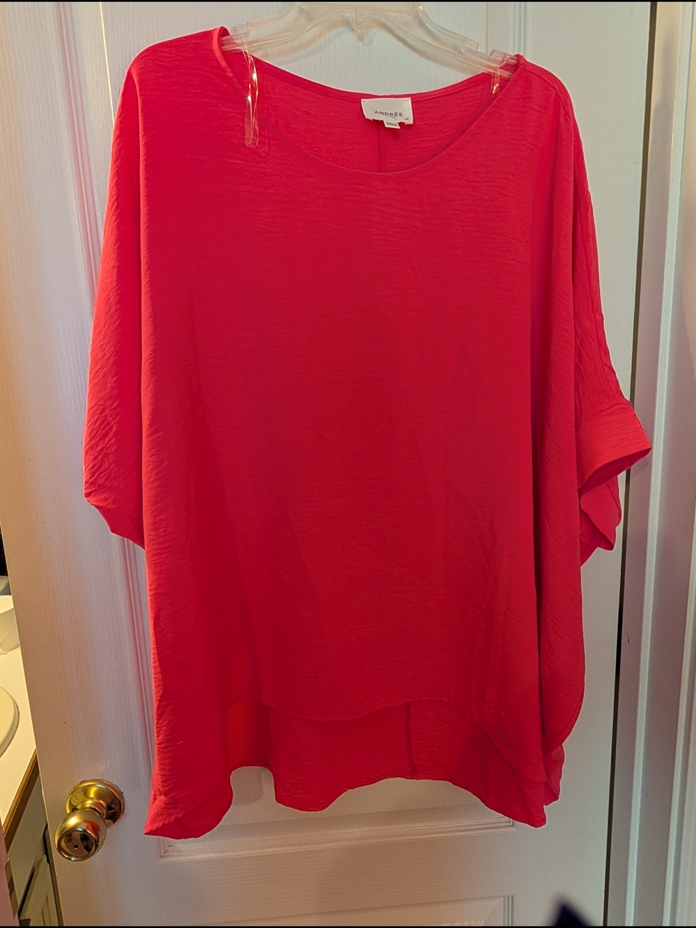 ANDREE BY UNIT Coral-Red Flowing Tunic Top